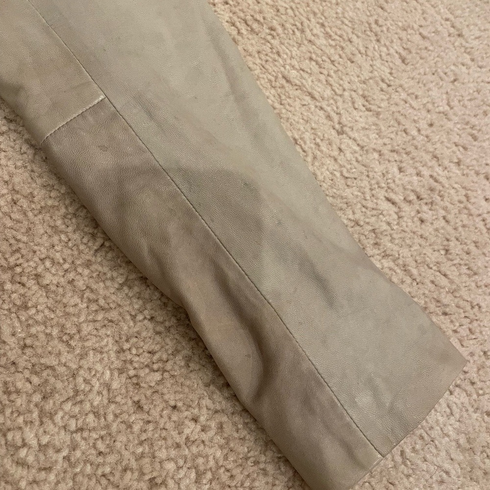 Hinge Beige Soft Leather Fall Jacket, Size Medium… - image 5